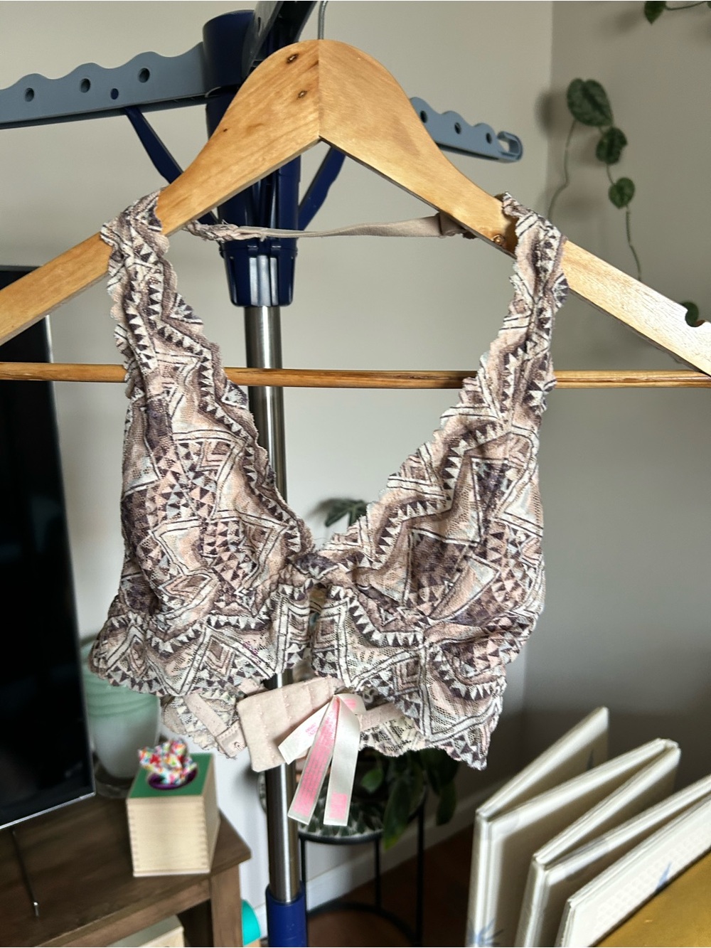 PINK Victoria's Secret Pink Brown Patterned Scallop-Edge Camisole